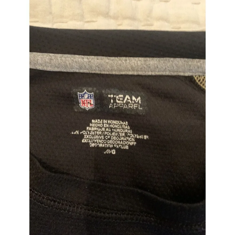 NFL New Orleans Saints Pullover Men's‎ Large Black Crew Neck Cotton Long Slv